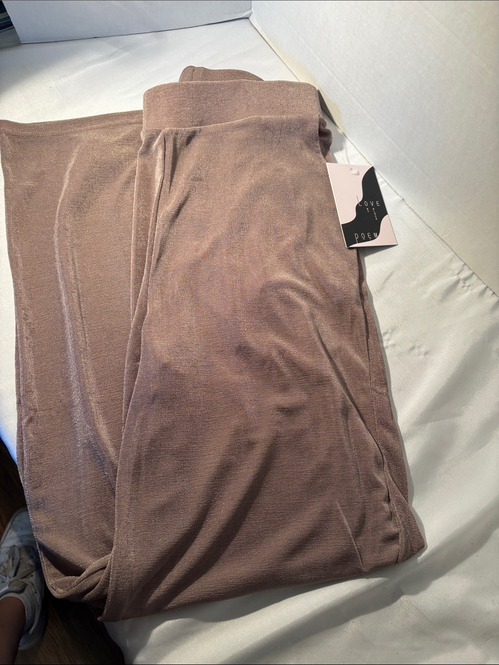 Cozy Wide-Leg Knit Pants in Mauve Taupe